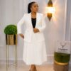 Premium Three-Piece White & Black Blazer Set