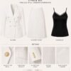 Premium Three-Piece White & Black Blazer Set