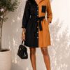 Premium Color-Block Button-Front Dress - Wholesale
