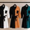 Premium Color-Block Button-Front Dress - Wholesale