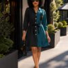 Premium Color-Block Button-Front Dress - Wholesale
