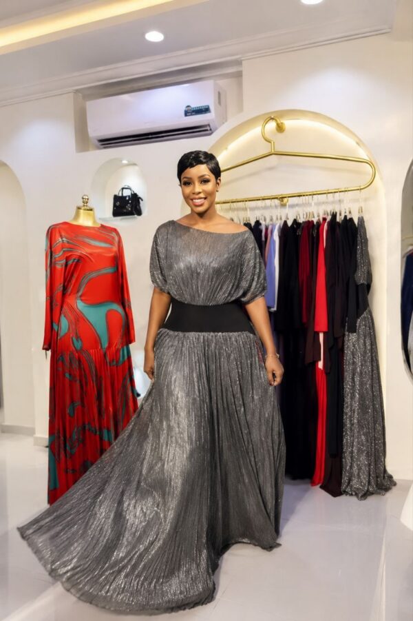 Premium Gray Evening Dress - Wholesale