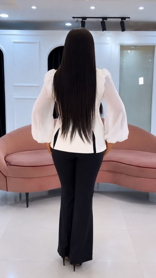 Premium Three-Piece Blazer Set - White & Black