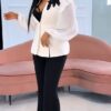 Premium Three-Piece Blazer Set - White & Black