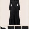 Premium Black Pleated Wrap Dress