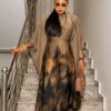 Premium Brown Kimono Pants Set