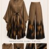 Premium Brown Kimono Pants Set