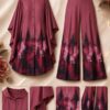 Premium Kimono & Pants Set - Tree Print Design