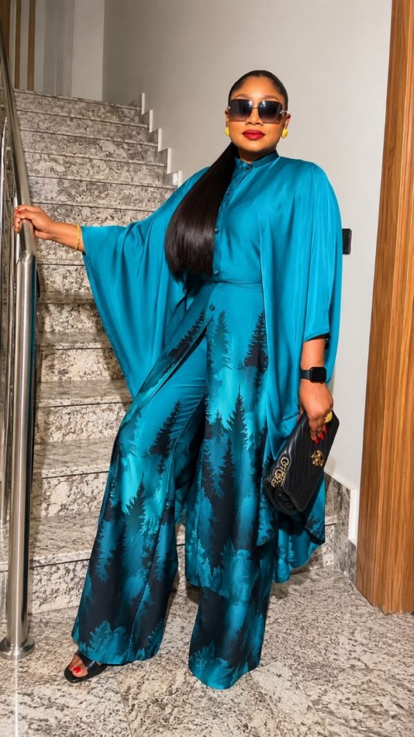 Premium Blue Kimono and Pants Set - Wholesale B2B