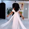 Premium Off-Shoulder Evening Dress White