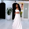 Premium Off-Shoulder Evening Dress White