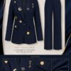 Premium Navy Blue Two-Piece Blazer Set