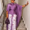 Premium Purple Kimono and Pants Set