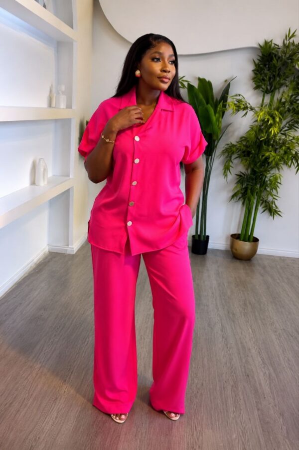 Premium Pink Two-Piece Pajama Set