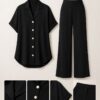 Premium Black Oversized Blazer Two-Piece Set