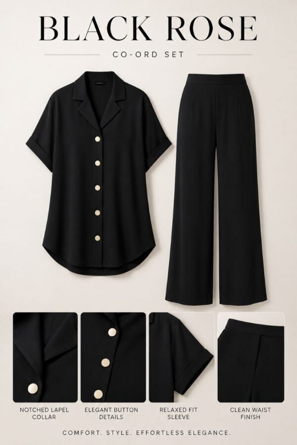 Premium Black Oversized Blazer Two-Piece Set