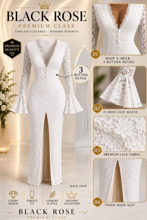 Premium White Lace Dress - Wholesale B2B
