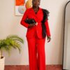 Premium Three-Piece Suit Set - Red & Green