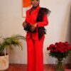 Premium Three-Piece Suit Set - Red & Green
