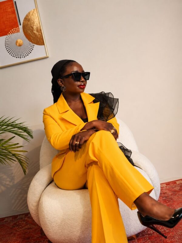 Premium Three-Piece Yellow Blazer Set