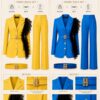 Premium Three-Piece Yellow Blazer Set