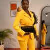 Premium Three-Piece Yellow Blazer Set