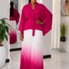 Two-Piece Pleated Set - Pink & White