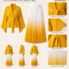 Premium Two-Piece Yellow & White Pleated Dress Set