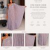 One Shoulder Pleated Dress - Dusty Lilac Premium