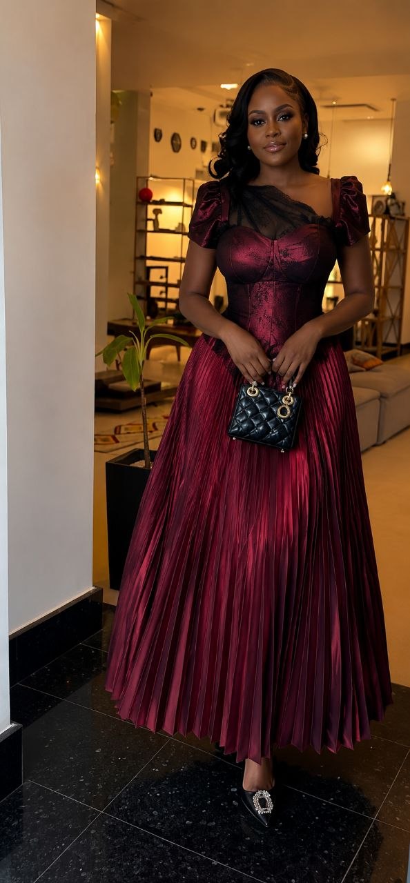 Volonte Premium Burgundy Two-Piece Corset Set