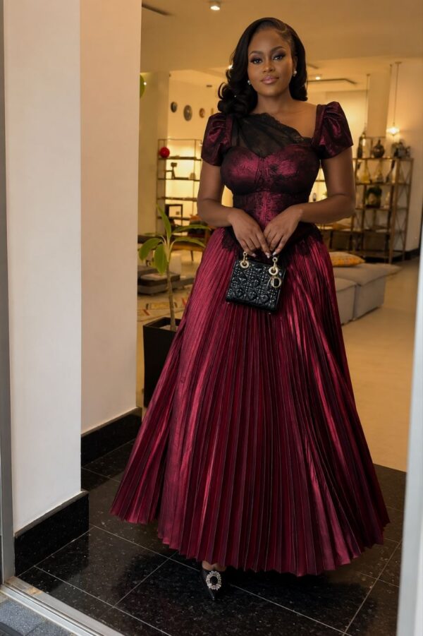Volonte Premium Burgundy Two-Piece Corset Set