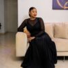 Premium Black Two-Piece Pleated Dress Set