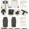 Premium Two-Piece Tweed Set - White & Gray