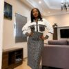 Premium Two-Piece Tweed Set - White & Gray