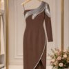 Elegant Color Block Shirt Dress