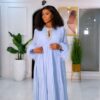Premium Pleated Maxi Dress with Feather Details