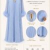 Premium Pleated Maxi Dress with Feather Details