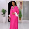 Premium Pink Pleated Evening Dress