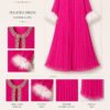 Premium Pink Pleated Evening Dress