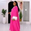 Premium Pink Pleated Evening Dress
