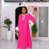 Premium Pink Pleated Evening Dress