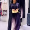 Premium Purple Kimono and Pleated Skirt Set