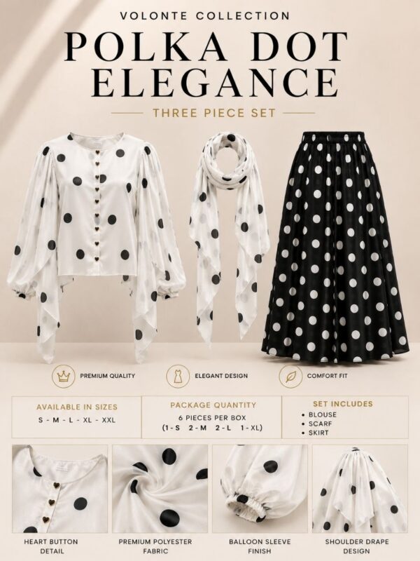 Three-Piece Polka Dot Set - Wholesale Fashion Collection