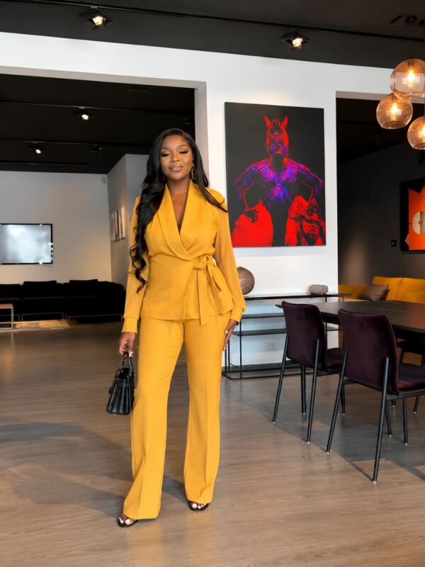 Premium Yellow Two-Piece Blazer Set