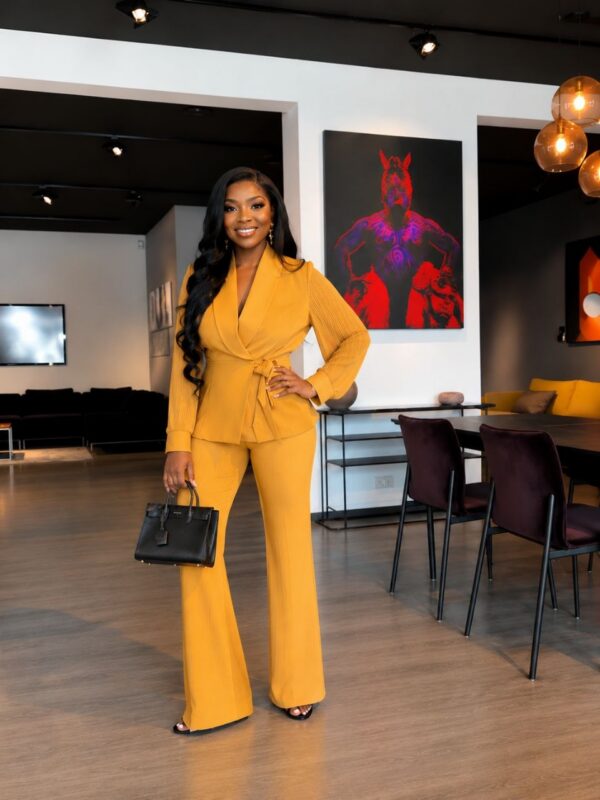 Premium Yellow Two-Piece Blazer Set