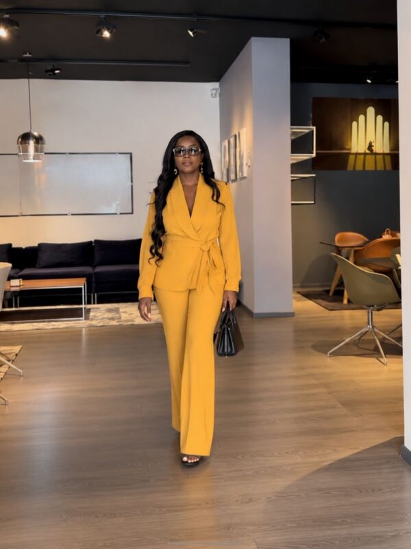 Premium Yellow Two-Piece Blazer Set