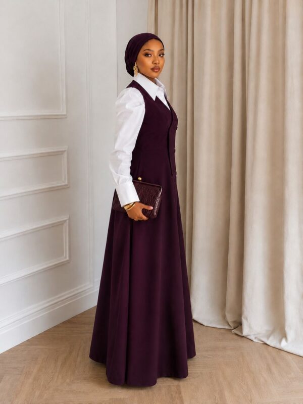 Premium Two-Piece Burgundy Vest Set