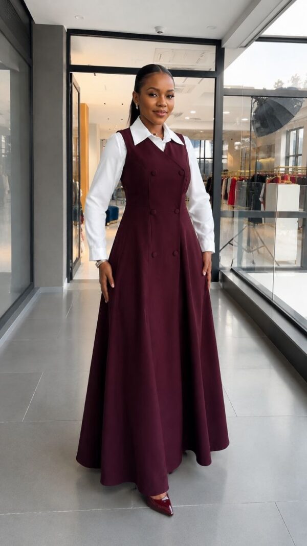 Premium Two-Piece Burgundy Vest Set