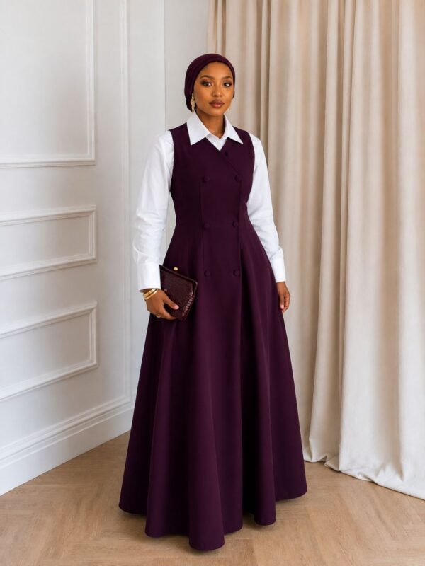 Premium Two-Piece Burgundy Vest Set