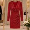 Premium Red Wrap Dress - Wholesale Fashion